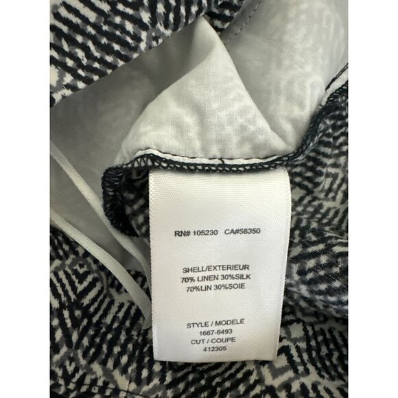 Joie Black & White Linen/Silk Shorts Size L - Picture 4 of 4